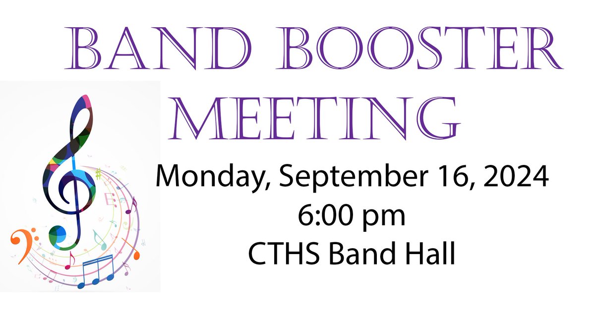 Marching season is ramping up! Join us at our September Band Booster meeting on Monday, September 16, at 6:00 pm to find out about upcoming events and volunteer opportunities.