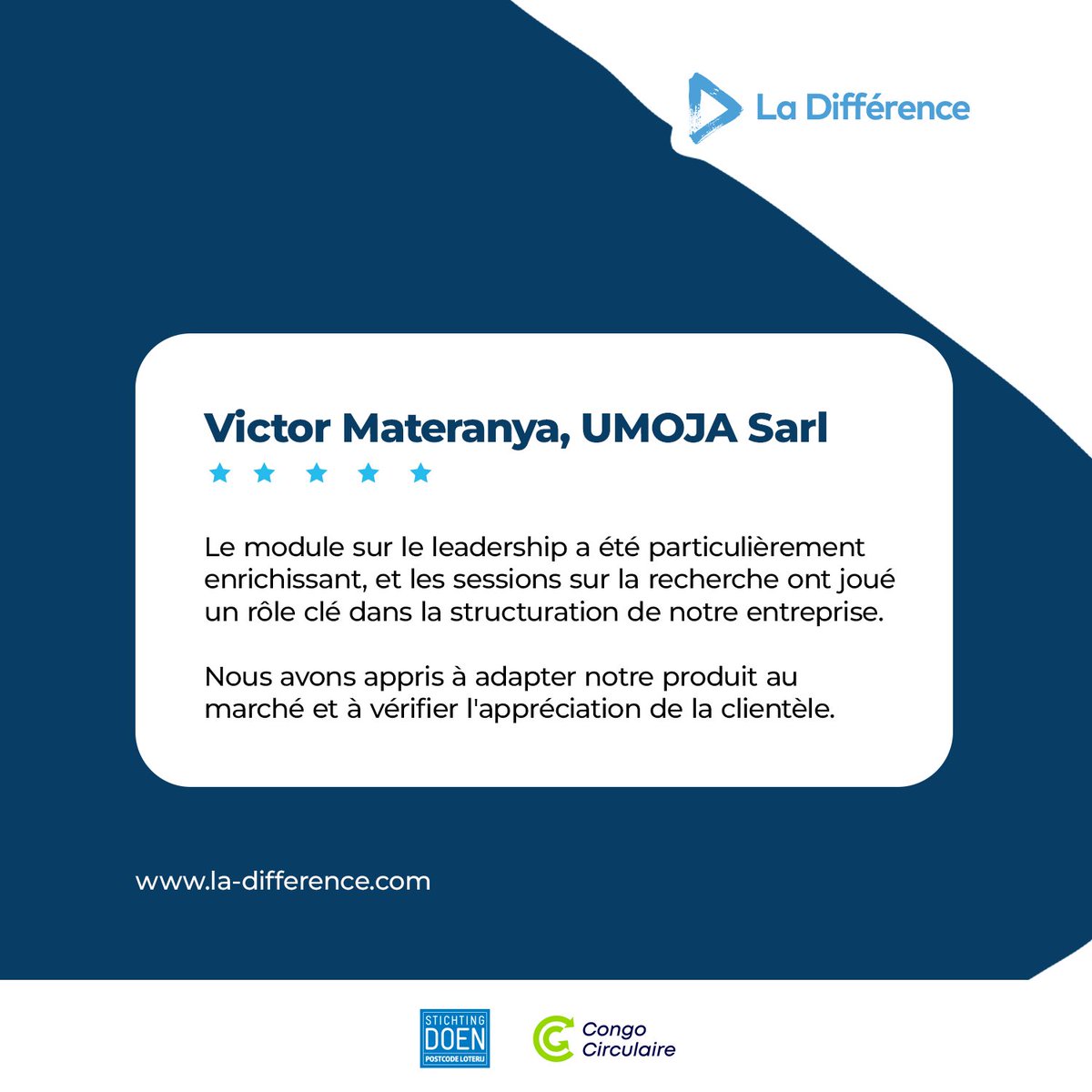 Clôture promotion AP4 Programme d’accélération | Victor Materanya, Directeur de Umoja SARL, partage son expérience enrichissante au sein du programme. Cette startup transforme les déchets biodégradables en gaz de haute qualité pour la cuisson.