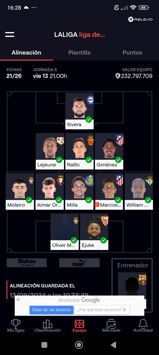 rajnaroc1's tweet photo. @ElBielsaFantasy Cambiarás algo?
tengo de suplentes a Fran Beltrán y Luis rioja https://t.co/kFrCQqBKoZ