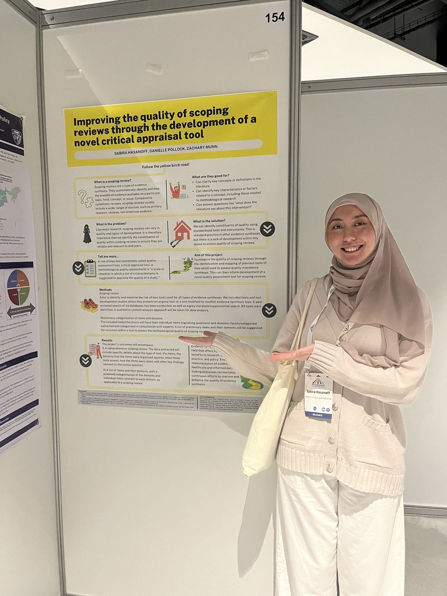 SabiraHasanoff's tweet photo. my first ever international conference 🙈 I would be nowhere without my incredible supervisors who are so generous and supportive and full of knowledge. Thank you for making this possible ❤️ @ZacMunn @Daniellep89 #GlobalEvidenceSummit2024 https://t.co/JsyDF8xgAO