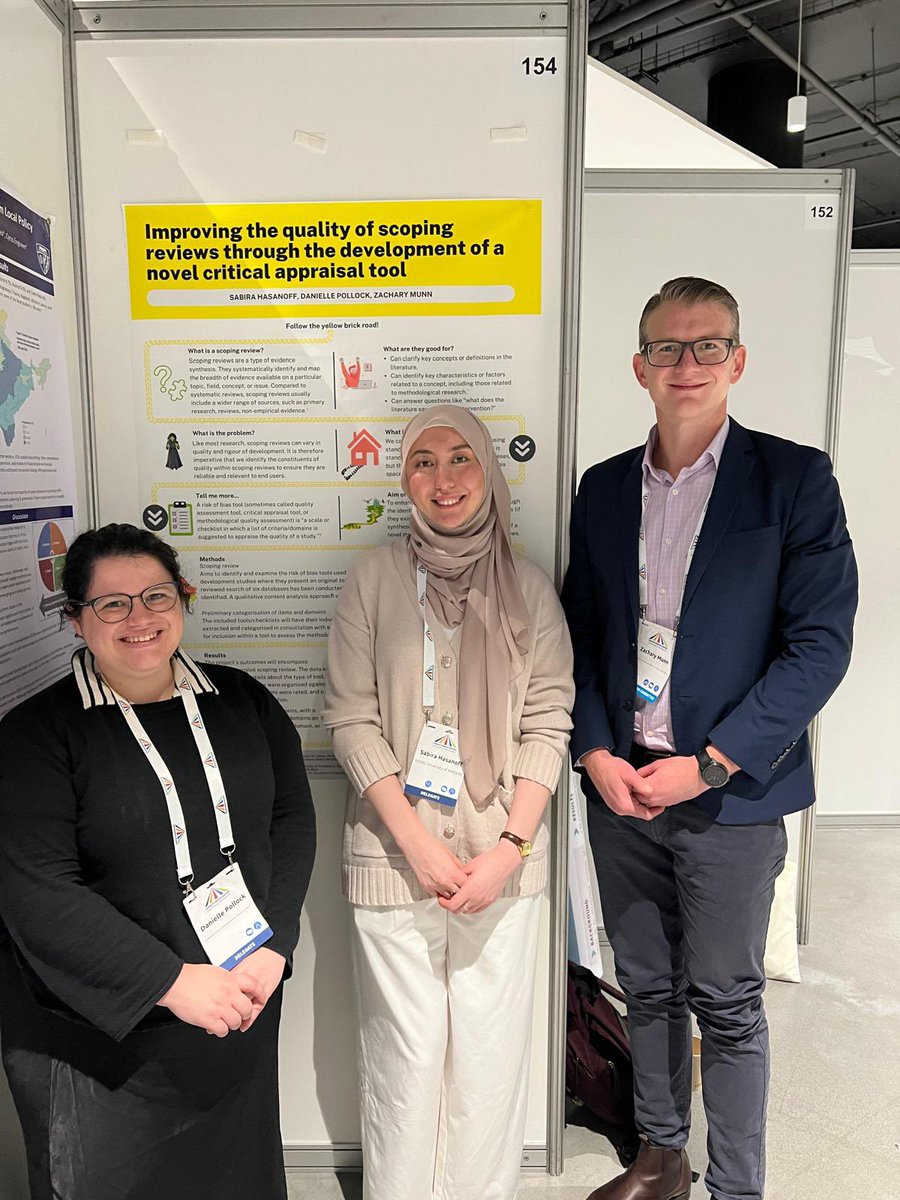 SabiraHasanoff's tweet photo. my first ever international conference 🙈 I would be nowhere without my incredible supervisors who are so generous and supportive and full of knowledge. Thank you for making this possible ❤️ @ZacMunn @Daniellep89 #GlobalEvidenceSummit2024 https://t.co/JsyDF8xgAO