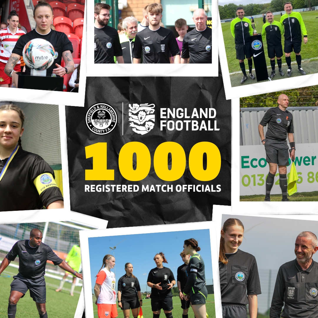 A shout out to our 1⃣,0⃣0⃣0⃣ registered match officials 🤩

Thank you to every single one of you for playing a vital role in the game 👏

Are you thinking about starting your refereeing journey? View our latest courses here ⤵️
sheffieldfa.com/referees/the-f…

@ShcfaReferee |