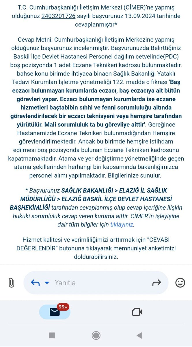 <a href="/drmemisoglu/">Prof. Dr. Kemal Memişoğlu</a> Cimerin yazdığı cevaba bakar mısınız sayın bakanım kendileri bile hemşirelerin eczane teknikerleri yerine çalıştığını kabul ediyor <a href="/drmemisoglu/">Prof. Dr. Kemal Memişoğlu</a>
