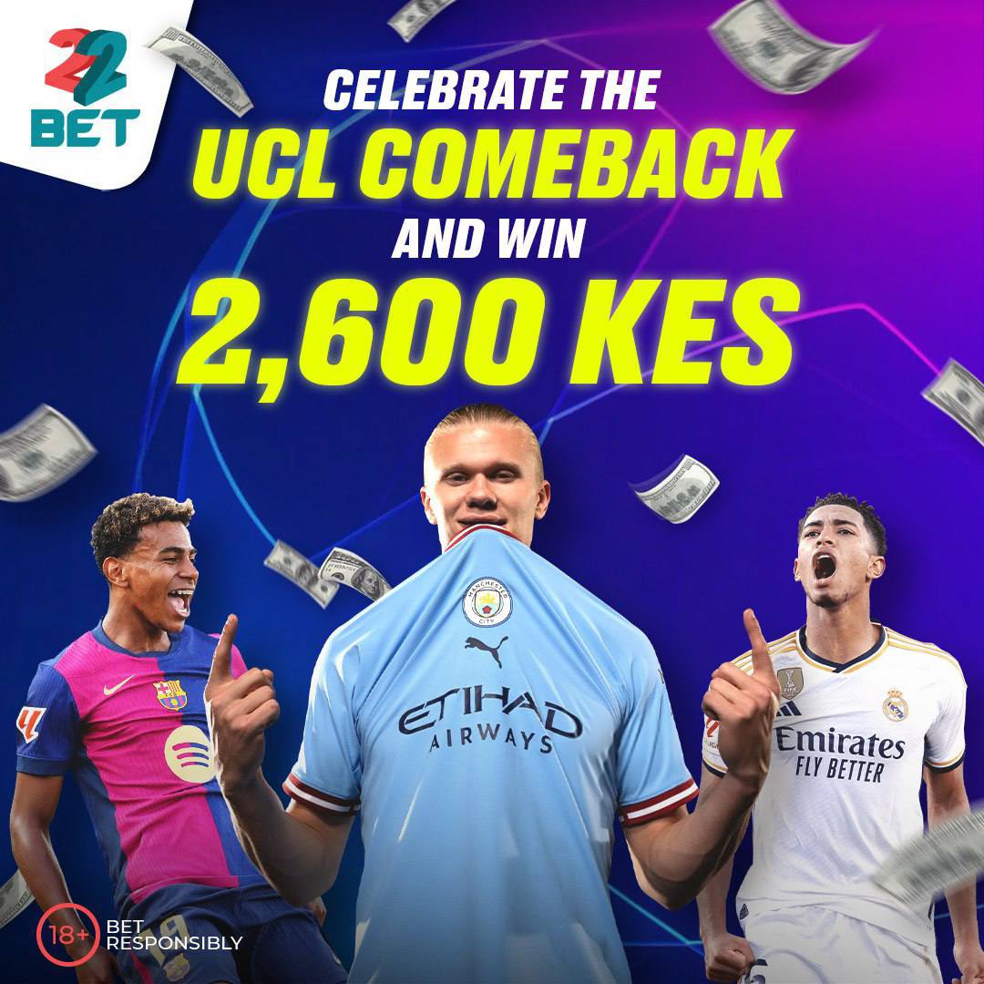 22BET Kenya ๐ฐ๐ช (@22bet_ke) on Twitter photo ๐จ #ChampionsLeague Giveaway Alert โผ๏ธ ๐๐บ๐พ
Another Banger ๐ฅ by #22Bet
100 Lucky ๐ winners to receive 2,600 KES
To participate ๐
โ๏ธ Retweet this Post ๐๐พ
โ๏ธ Drop a comment with the club youโre rooting for in the UCL, alongside your MPESA/AIRTEL number โ๐พ
โ๏ธ Tag your friends ๐จ #ChampionsLeague Giveaway Alert โผ๏ธ ๐๐บ๐พ
Another Banger ๐ฅ by #22Bet
100 Lucky ๐ winners to receive 2,600 KES
To participate ๐
โ๏ธ Retweet this Post ๐๐พ
โ๏ธ Drop a comment with the club youโre rooting for in the UCL, alongside your MPESA/AIRTEL number โ๐พ
โ๏ธ Tag your friends
