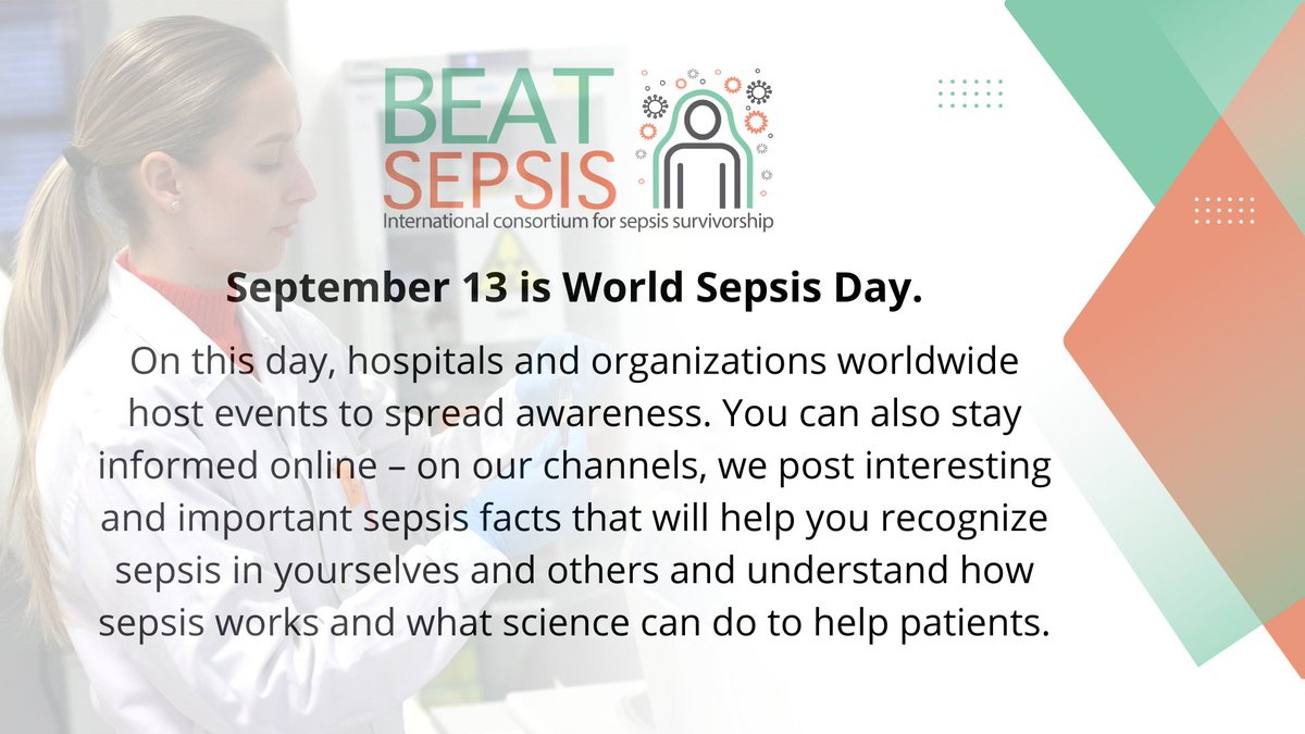 September 13 is World Sepsis Day. Knowledge has the power to save lives. Follow us on instagram.com/beatsepsis instagram.com/beatsepsis_dach
instagram.com/beatsepsis_cz
instagram.com/beatsepsis_sk
for sepsis facts that will help you recognize and understand sepsis &amp; how science can help!