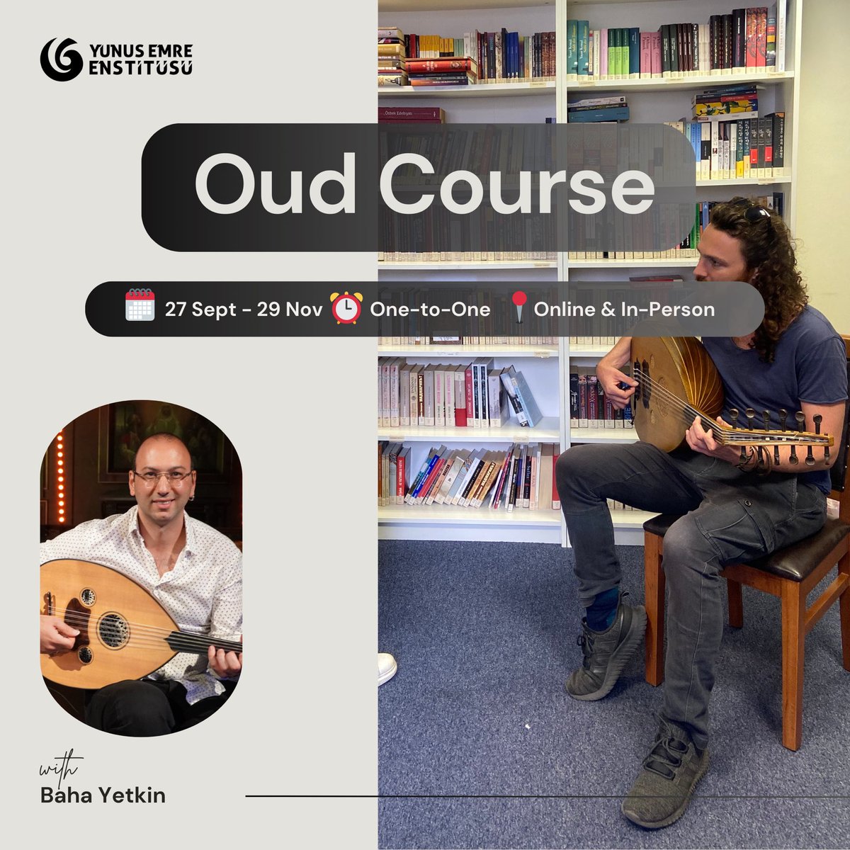 Yunus Emre Enstitüsü - London (@yeelondra) on Twitter photo Discover the magic of the #Oud, a centerpiece of Turkish Classical Music! This Autumn, dive into 1-to-1 lessons with master Oudist <a href="/yetkinbaha/">Baha Yetkin</a>. Join now and experience the artistry firsthand!
🗓️ 27 Sept – 29 Nov (10 weeks)
🕑 Weekly 30-minute slots
🔗 yeelondon.org.uk/courses/oudcou… Discover the magic of the #Oud, a centerpiece of Turkish Classical Music! This Autumn, dive into 1-to-1 lessons with master Oudist <a href="/yetkinbaha/">Baha Yetkin</a>. Join now and experience the artistry firsthand!
🗓️ 27 Sept – 29 Nov (10 weeks)
🕑 Weekly 30-minute slots
🔗 yeelondon.org.uk/courses/oudcou…