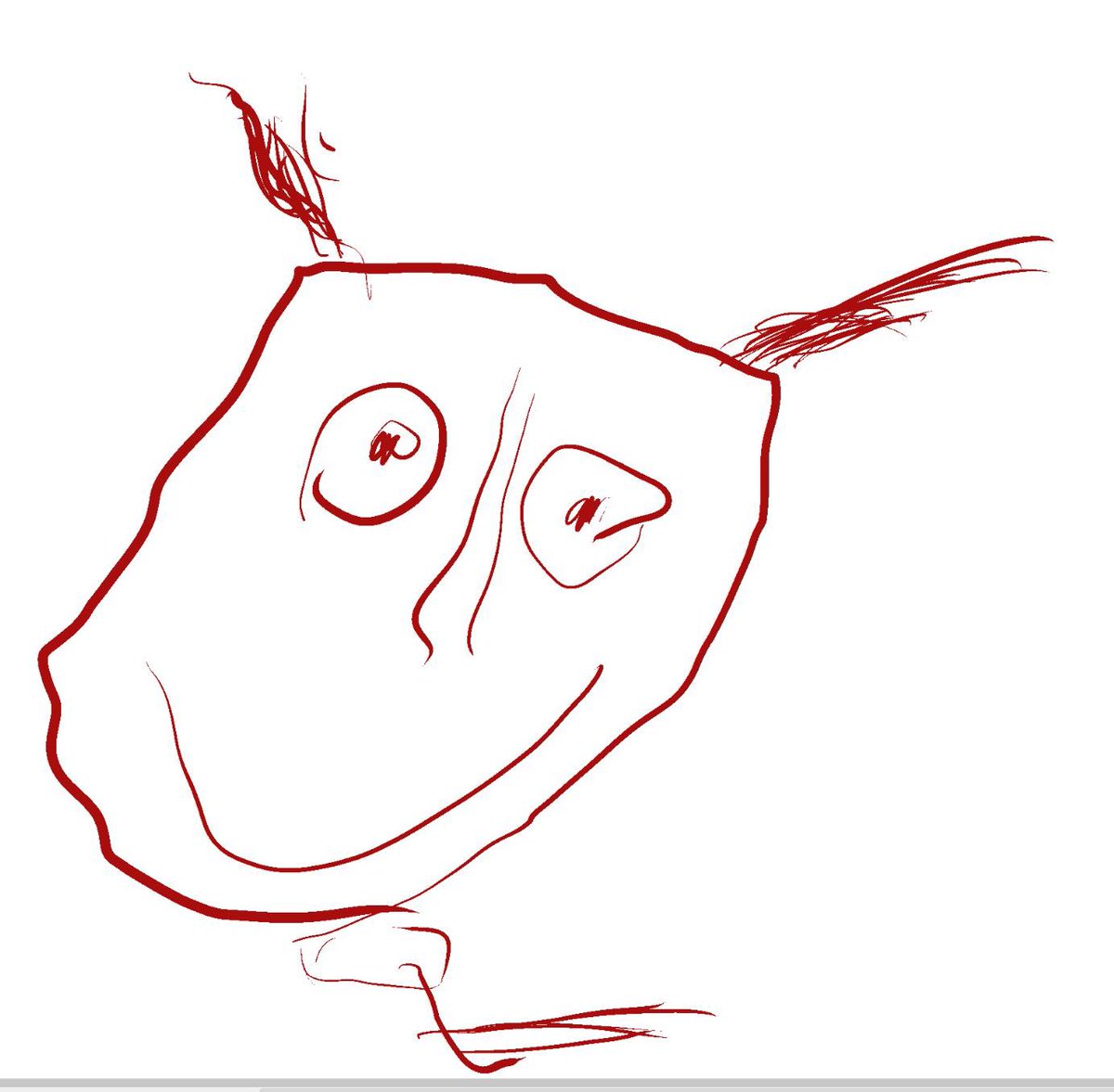 「4歳の描いたオールマイト。オールマイトは笑ってないといけないんだそうな。ふけぇ 」|こざき亜衣のイラスト
