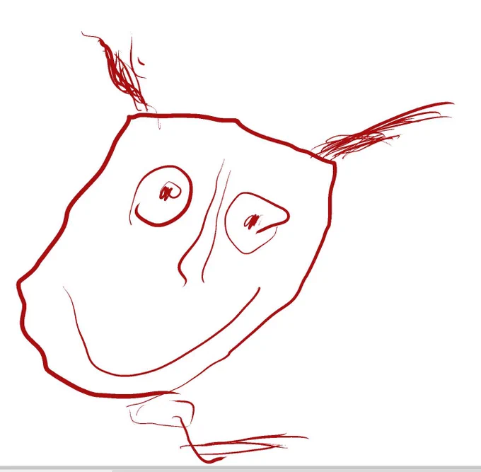 4歳の描いたオールマイト。オールマイトは笑ってないといけないんだそうな。ふけぇ 