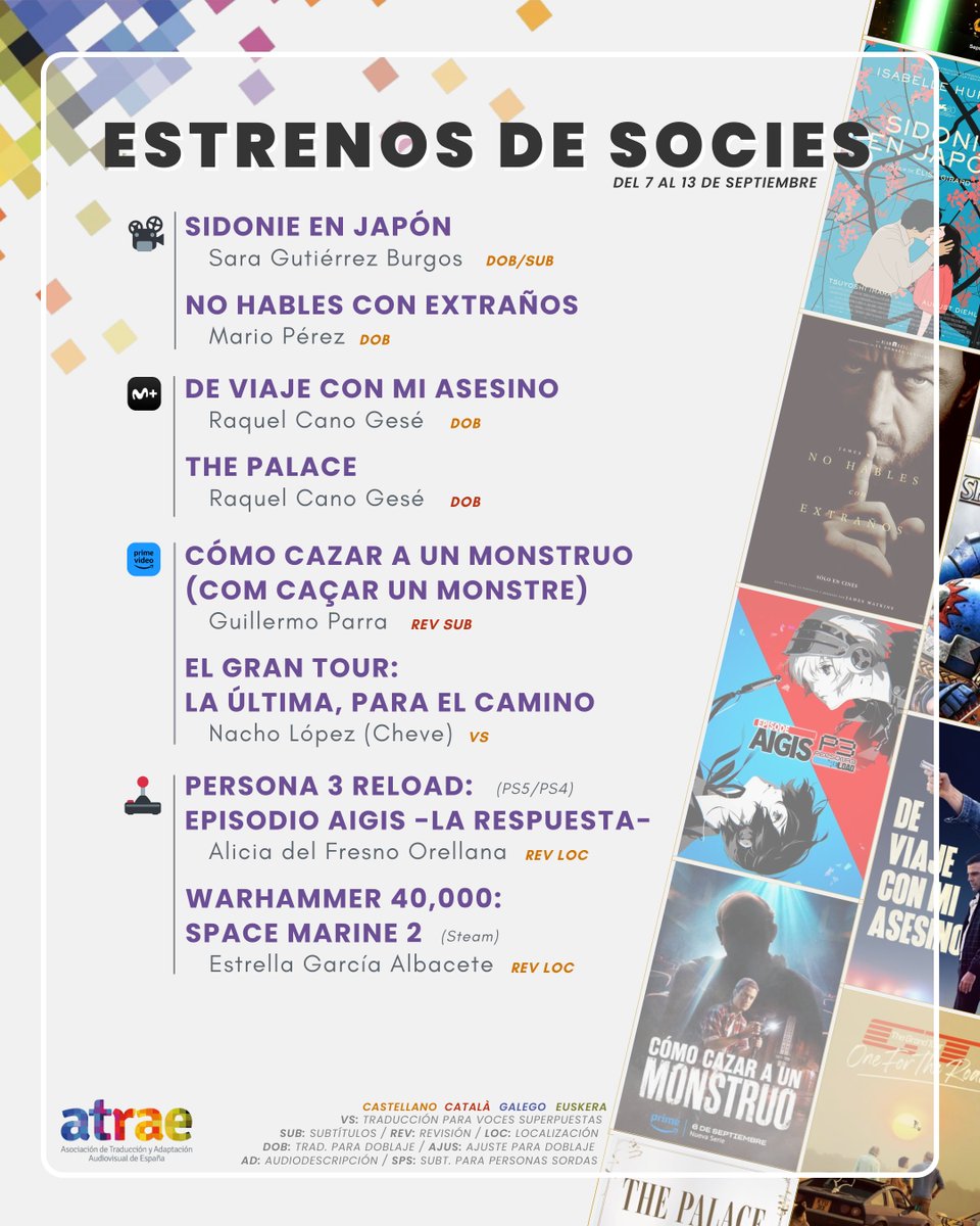 ATRAE_ORG's tweet photo. Un viernes más de poner en valor nuestra labor en la cultura audiovisual con los #EstrenosATRAE.
¿Cuáles vas a añadir a tu lista? https://t.co/JbRRFtrvtN