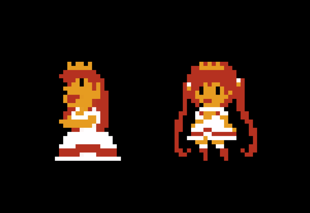 Princess Peach, original vs redraw #ドット絵 #pixelart 
😳
