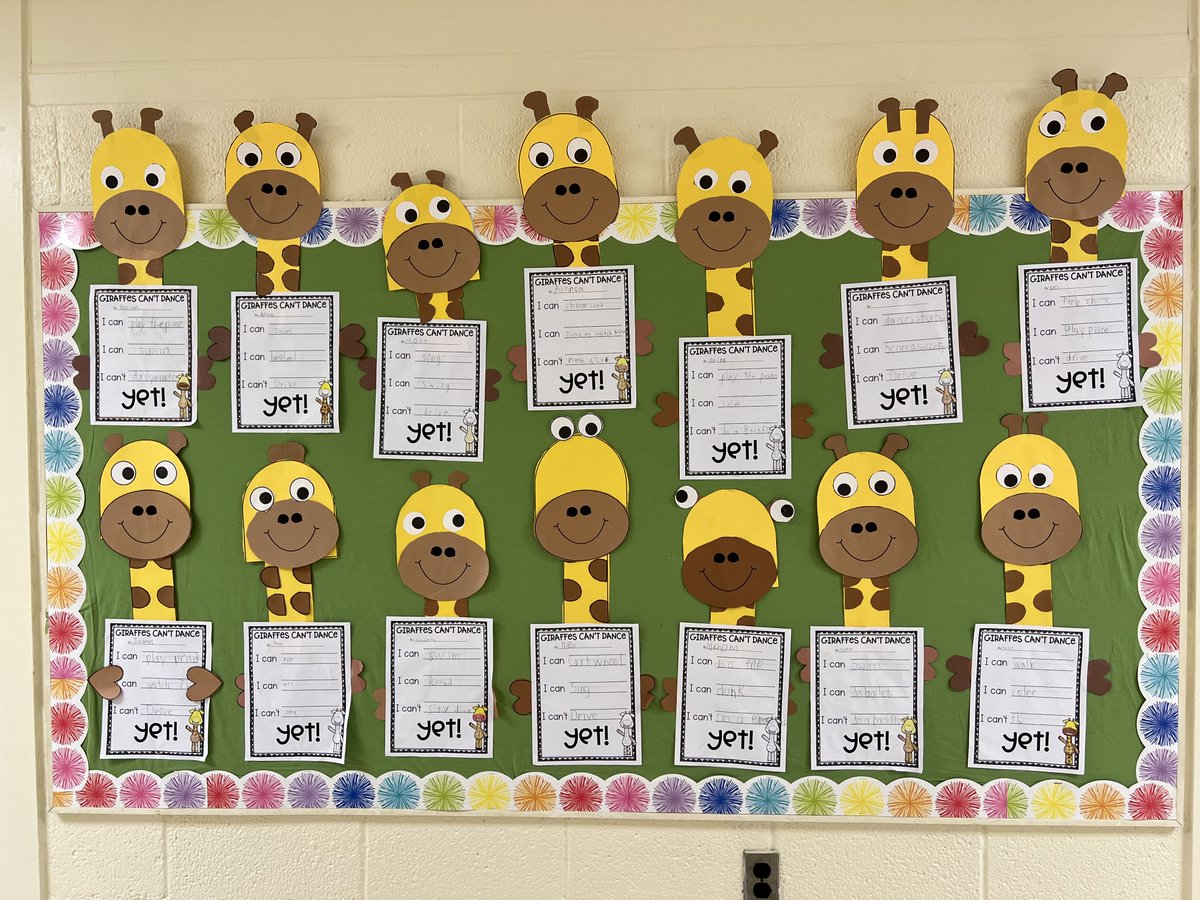 One of the many special things about Littlebrook School is how the teachers use Positive Psychology to encourage and celebrate our students. Our mascot at LB is Ravioli the Giraffe. Here is one of our second grade displays with goals the children have set.