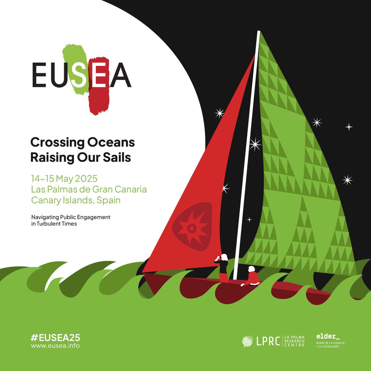 Set a course to the #EUSEA25 conference and join our crew as we explore uncharted regions of #publicengagement and #sciencecommunication!

If you want to be a part of our adventure and be with us in Gran Canaria in May 2025, send us your contributions!

euseaconf.eusea.info/call-for-propo…