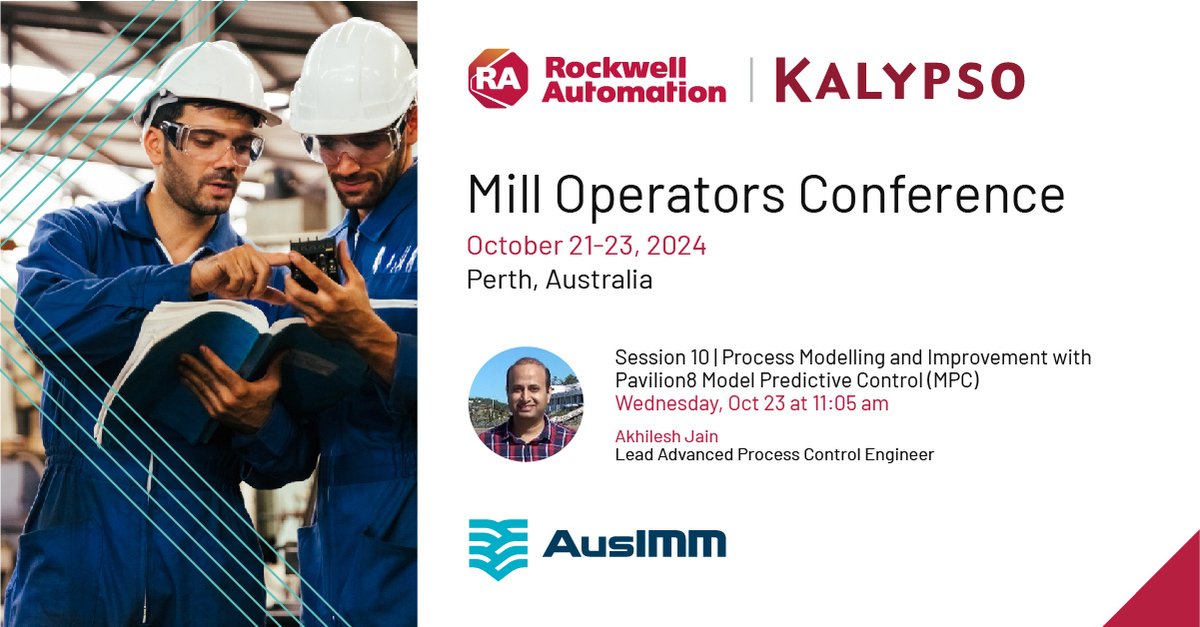 KalypsoROK's tweet image. Save the date! Join us next month at the Mill Operators Conference for a session focused on Process Modelling and Improvement. Learn how our #AdvancedProcessControl solutions are transforming operations and delivering fast returns on investment. #DigitalTransformation #Mining