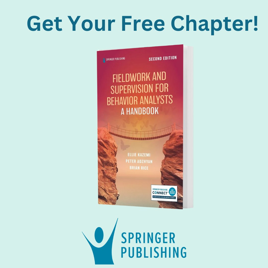 springerpub's tweet image. Looking to enhance your supervision skills? Get your free chapter from
Fieldwork and Supervision for Behavior Analysts!

Request a copy today:
hubs.li/Q02PGLCQ0
#BehaviorAnalysis #Supervision #FreeChapter #ProfessionalGrowth #PracticalGuidance