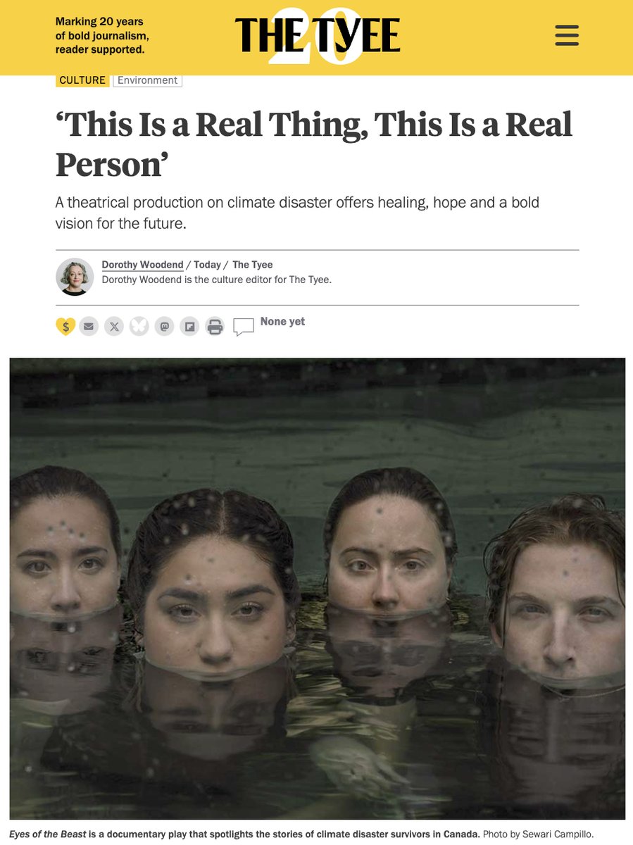“A theatrical production on climate disaster offers healing, hope and a bold vision for the future.” Yup, that’s what we’re doing next week at Victoria’s Phoenix Theatre, from September 16-21!!!

thetyee.ca/Culture/2024/0…
