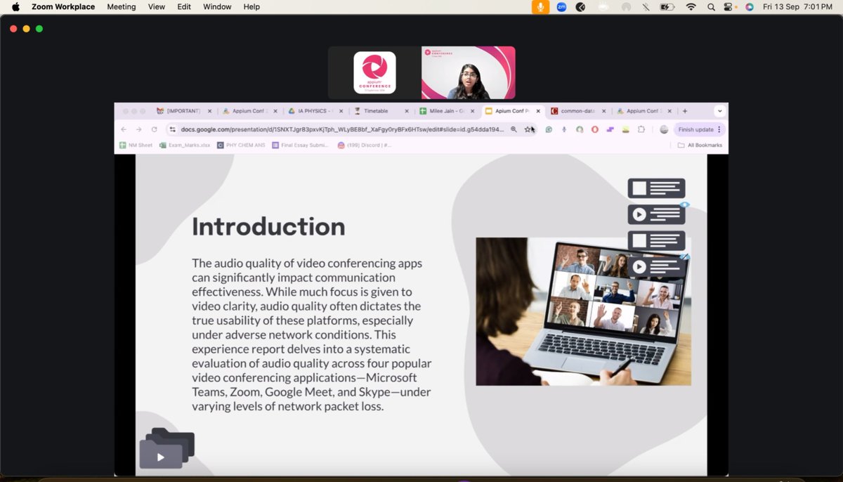 Milee Jain unveiling the resilience of audio quality under network stress at #AppiumConf 2024. The verdict: Zoom leads while Google Meet struggles...
