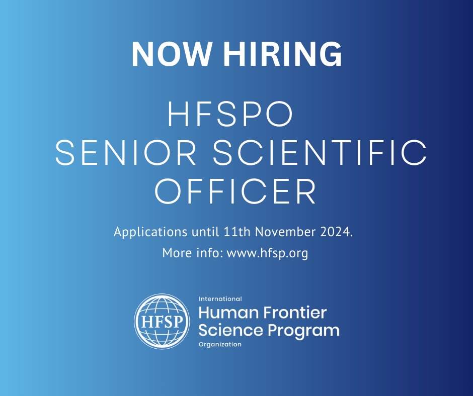 🚀 Exciting Opportunity Alert! 🚀
We are hiring a Senior Scientific Officer! Join us in shaping the future of science and making a global impact. 🌍 Apply now! bit.ly/3zpX7mM
#JobOpening #ScienceCareers #HFSP #SeniorScientificOfficer