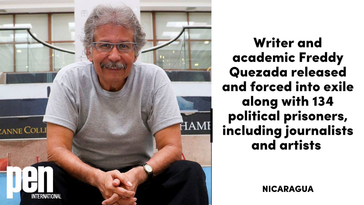 #Nicaragua: We welcome the release of 135 Nicaraguan political prisoners, including Freddy Antonio Quezada and Víctor Ticay. Despite this, we remain concerned for Fabiola Tercero, whose whereabouts are still unknown.

PEN International demands an end to repression and calls for