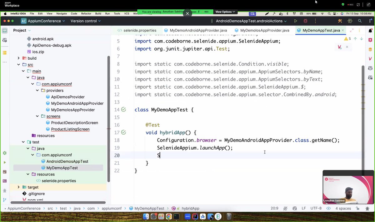 Amuthan Sakthivel unlocking the full potential of mobile app testing with #SelenideAppium, showcasing faster, more reliable automation code that focuses on the business logic. #AppiumConf2024

#SelenideAppium