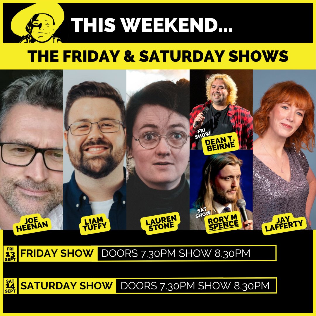 The Weekend Shows...

<a href="/joeheenan/">joe heenan</a>
<a href="/LiamTuffyComedy/">Liam Tuffy</a>
<a href="/lstone345/">Lauren Stone</a>
<a href="/DeanTBeirne/">Dean T. Beirne</a>
<a href="/RoryMSpence/">Rory M. Spence</a>
@jayjaylaffs

🎟️thestand.co.uk/whats-on/glasg…