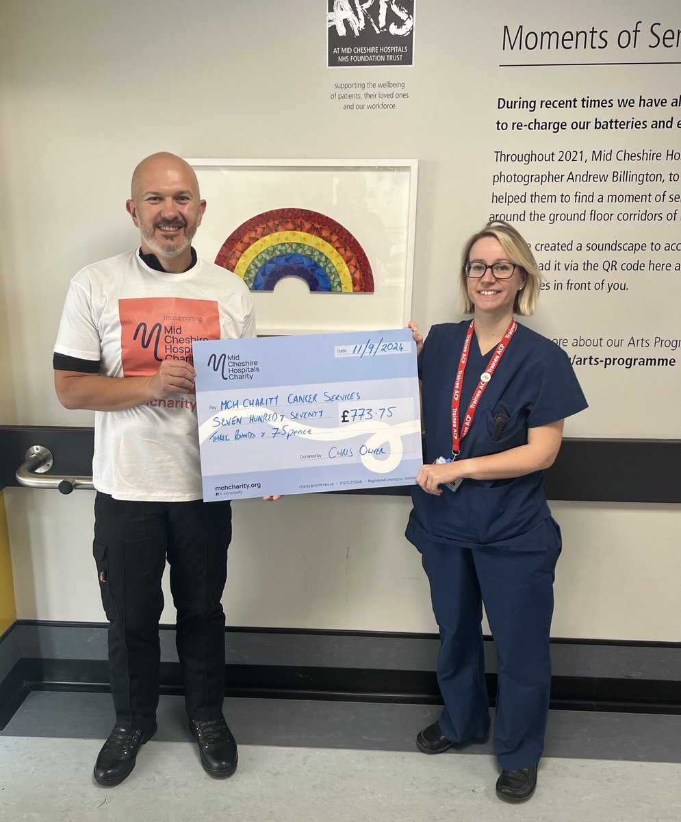 Mid Cheshire Hospitals Charity (@mchcharity) on Twitter photo Congratulations to Chris and Sue who ran the <a href="/greatnorthrun/">Caroline Holmes</a> this weekend and raised over £770 for Mid Cheshire Cancer Services.
Chris and Sue chose to support Mid Cheshire Hospitals Charity Cancer Services fund after Chris's parents both beat cancer.
Thank you Chris and Sue! Congratulations to Chris and Sue who ran the <a href="/greatnorthrun/">Caroline Holmes</a> this weekend and raised over £770 for Mid Cheshire Cancer Services.
Chris and Sue chose to support Mid Cheshire Hospitals Charity Cancer Services fund after Chris's parents both beat cancer.
Thank you Chris and Sue!