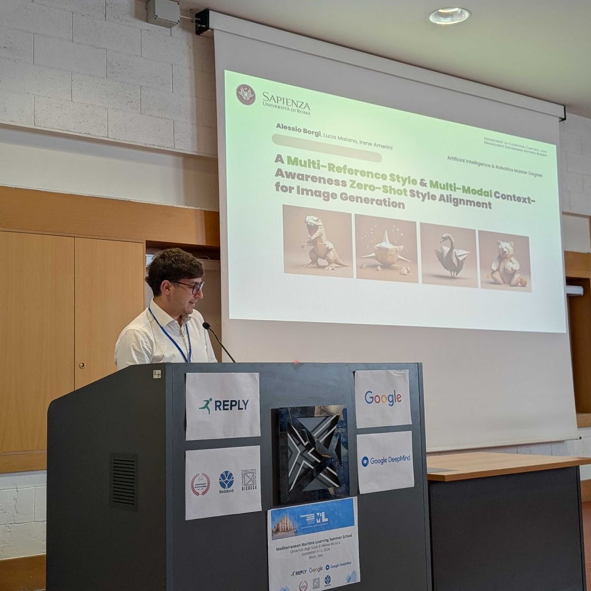 And Alessio Borgi also won a "Best Paper Award" for "A Multi-Reference Style and Multi-Modal Context-Awareness Zero-Shot Style Alignment in Image Generation". Congratulations to our three winners!! #M2LSummerSchool
