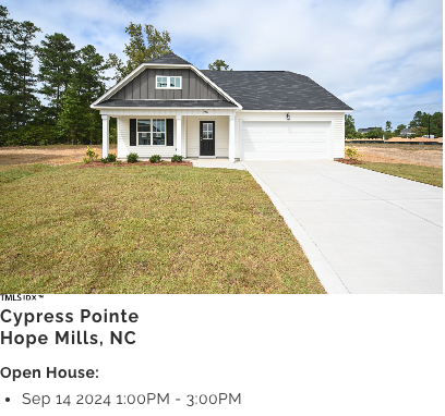 jsjbuilders's tweet image. This weekend is all about exploring your dream home! Join us for open houses at Braxton Village, Abby Meadows, Cypress Pointe, and Langdon Ridge! Come find out why these communities are perfect for you!

#JSJBuilders #AngierNC #HopeMillsNC #ClaytonNC #OpenHouse