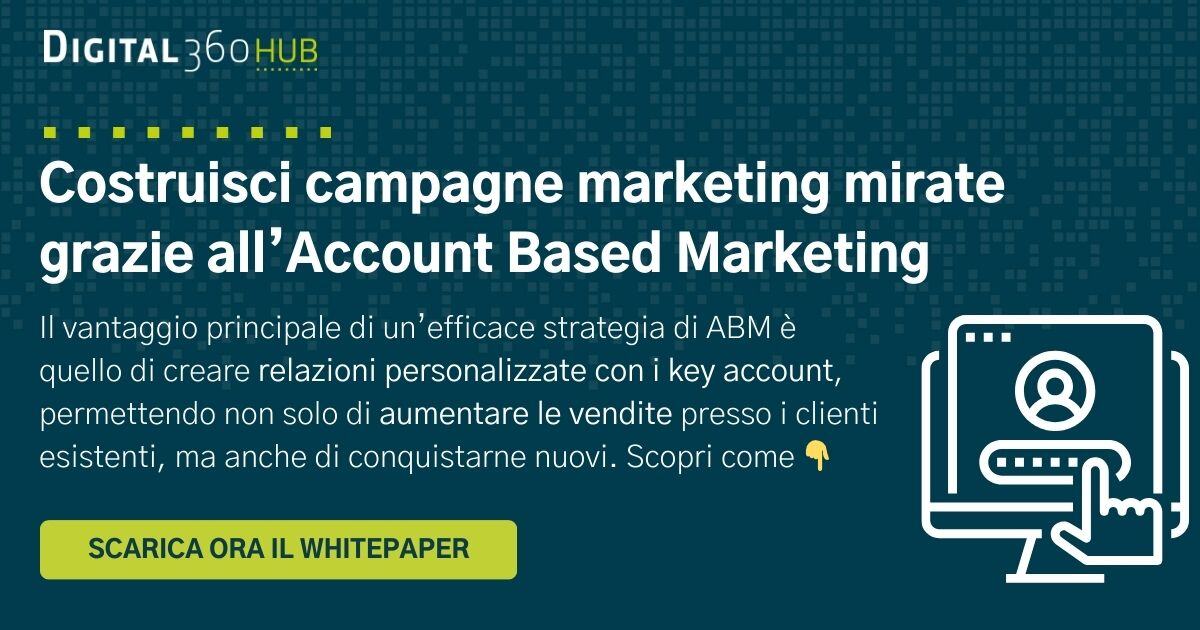Sempre più aziende stanno scoprendo il potere dell'Account Based Marketing (ABM)! 
Ma perché questa innovativa tecnica di Marketing B2B sta conquistando il mercato? 🚀

Scoprilo scaricando il nostro whitepaper: bit.ly/3B4Qozl