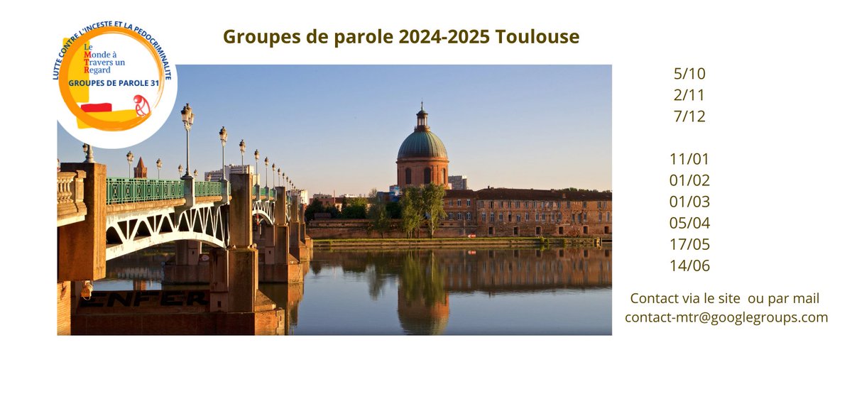 MondeRegard's tweet photo. Calendrier  2024-2025 des groupes de parole de Toulouse . https://t.co/cIIoU4I8gG
