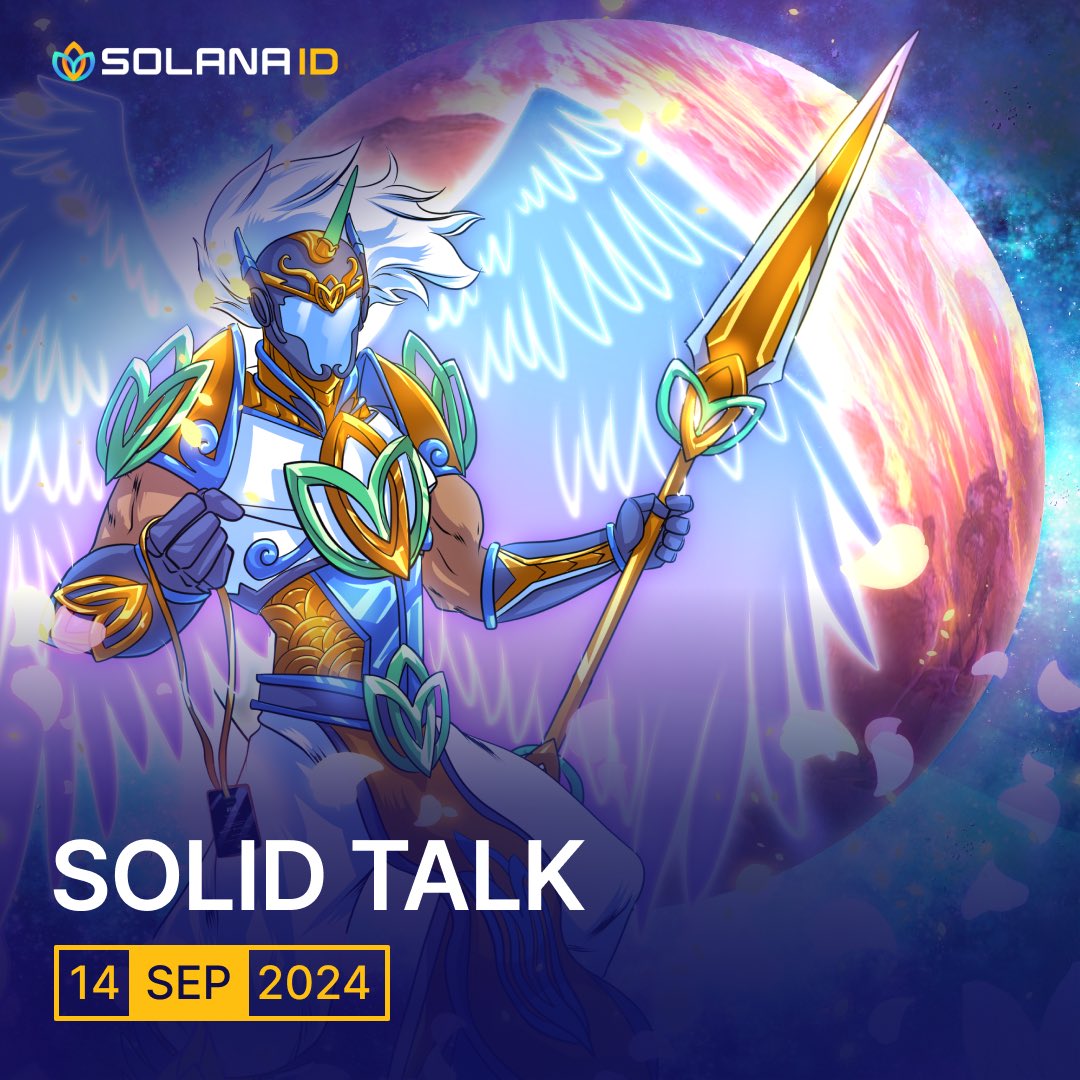 solanaidentity's tweet image. Gm, last Saturday we kicked off our first Solid Talk in Discord.

First one in our new weekly event series and everyone who showed up got an beautiful NFT (proof of attendance).

This week, we’re back at it again with another Solid Talk and NFT drop for all Solidians that show…