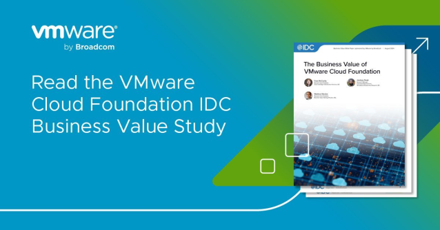 What impact can VMware Cloud Foundation drive for companies? 📈 564% 3-year ROI. 34% lower infrastructure costs. 53% infrastructure team efficiencies. Read the <a href="/IDC/">IDC</a> Study to see more business value benefits of the private cloud platform dy.si/PW3FU