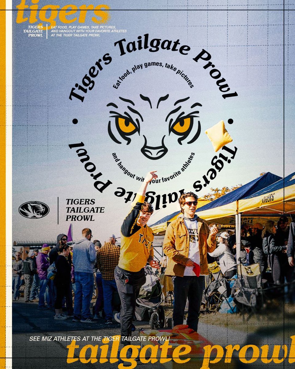ballanyah's tweet photo. On Saturday, we're heading out for the first Tiger Tailgate Prowl! Come say hi, snap some pics, and let's turn up the Tiger pride together! 🐯 #MIZ #ETT @mizzouathletics https://t.co/EkGjy7qw8L