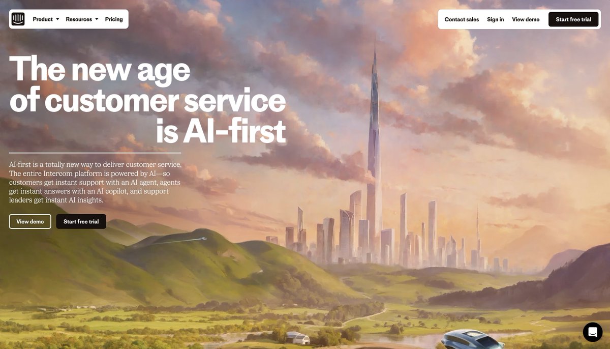 ridd_design's tweet image. I had a viral tweet where I thought the art on the Intercom website was AI-generated 😬

That says a LOT about the state of design...

So I&apos;ve been thinking about ways you can stand out in this new era of AI for web design 👇