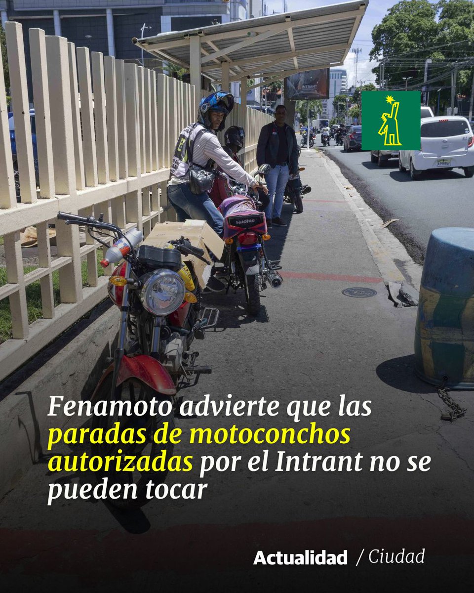 DiarioLibre's tweet image. 🌇 |#CiudadDL| El presidente de la Federación Nacional de Motoconchistas (Fenamoto), Óscar Almánzar, advirtió este jueves que las paradas de sus afiliados que están autorizadas no deben ser tocadas.

🔗ow.ly/hSEB50TmTgY

#DiarioLibre #Fenamoto #Intrant