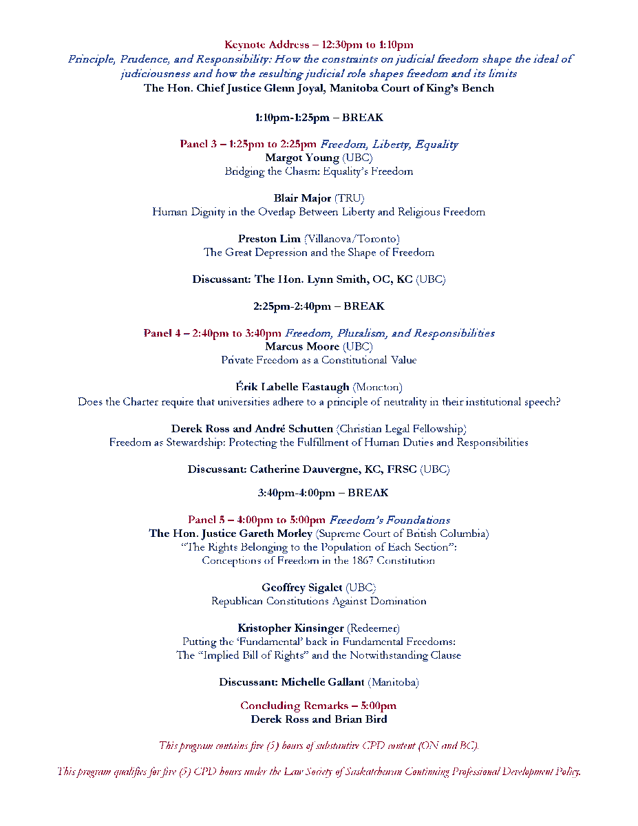 Brian Bird (@briandnbird) on Twitter photo Delighted, with <a href="/derekbmross/">Derek Ross</a> of <a href="/CLF_Canada/">Christian Legal Fellowship</a>, to convene a symposium on Sept. 26 at <a href="/AllardLaw/">Allard School of Law</a> on the constitutional meaning of freedom in Canada! With a stellar set of speakers, this will be a wonderful event. We hope you can join us!
Register here: tinyurl.com/4zwn3nue Delighted, with <a href="/derekbmross/">Derek Ross</a> of <a href="/CLF_Canada/">Christian Legal Fellowship</a>, to convene a symposium on Sept. 26 at <a href="/AllardLaw/">Allard School of Law</a> on the constitutional meaning of freedom in Canada! With a stellar set of speakers, this will be a wonderful event. We hope you can join us!
Register here: tinyurl.com/4zwn3nue