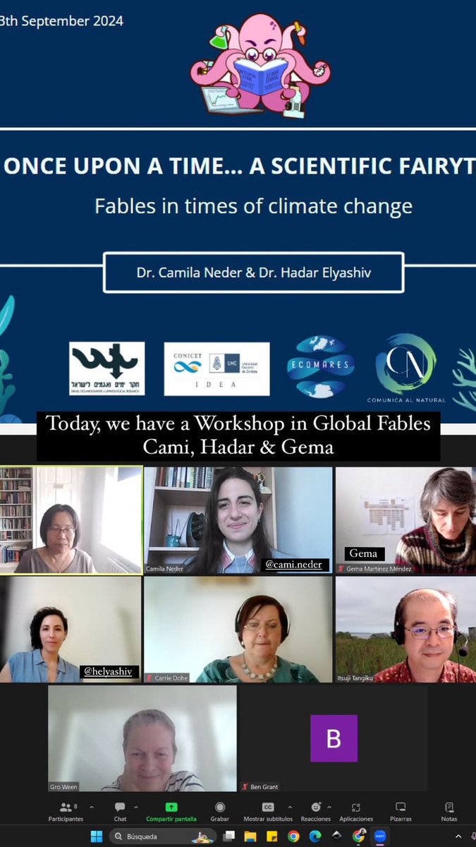 We were giving a talk in <a href="/rethinkingfable/">Rethinking Fables</a> sharing the Once Upon A Time... a scientific fairytale project &amp; Workshops carried out with Comunica al Natural 

Thanks, <a href="/NederCami/">Camila Neder - Comunica al Natural</a> (<a href="/IDEA_CONICET/">Inst. de Diversidad y Ecología Animal (IDEA)</a>), <a href="/HadarElyashiv/">Dr Hadar Elyashiv</a> (IOLR) &amp; Gema Menendez Martinez (martinez-mendez.com) representing us
