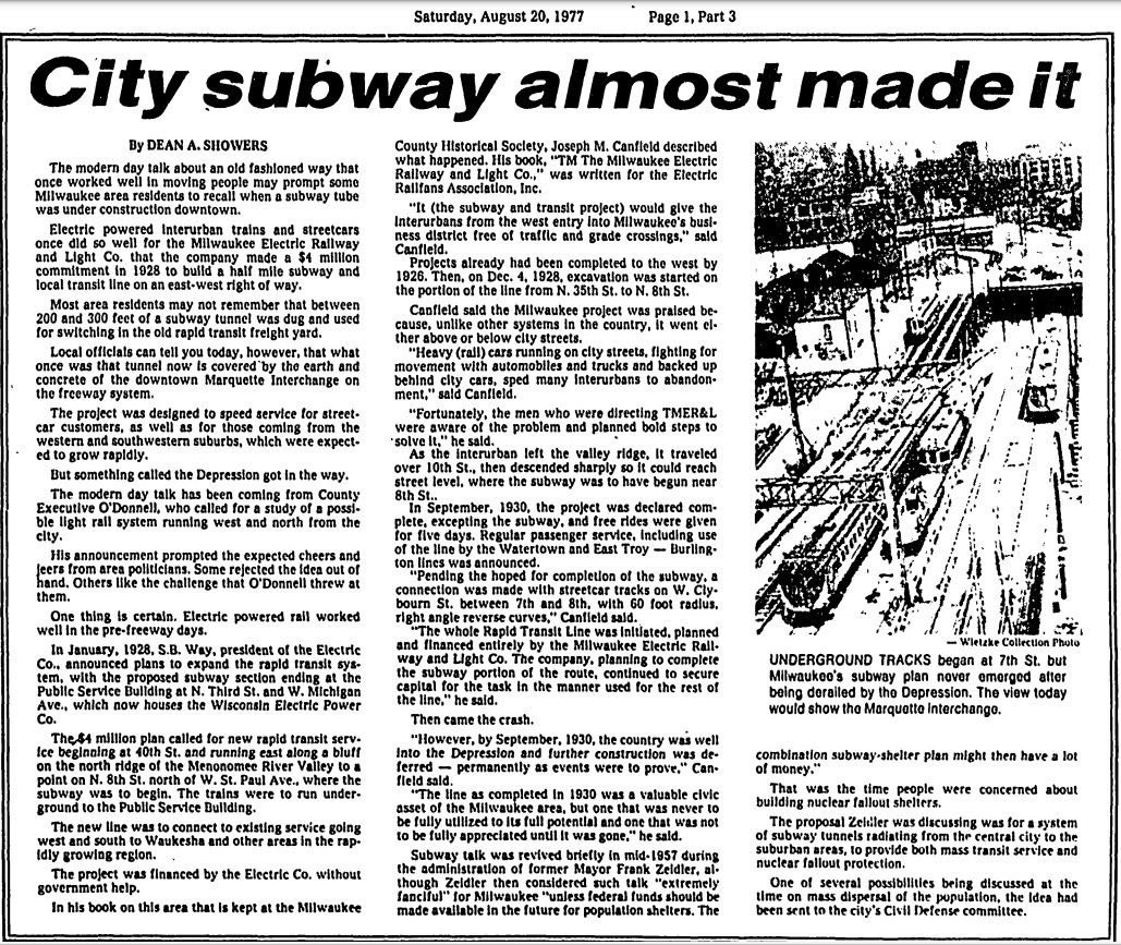 IsaacRowlett's tweet image. no one:

absolutely no one:

me: did you know Milwaukee almost had a subway?