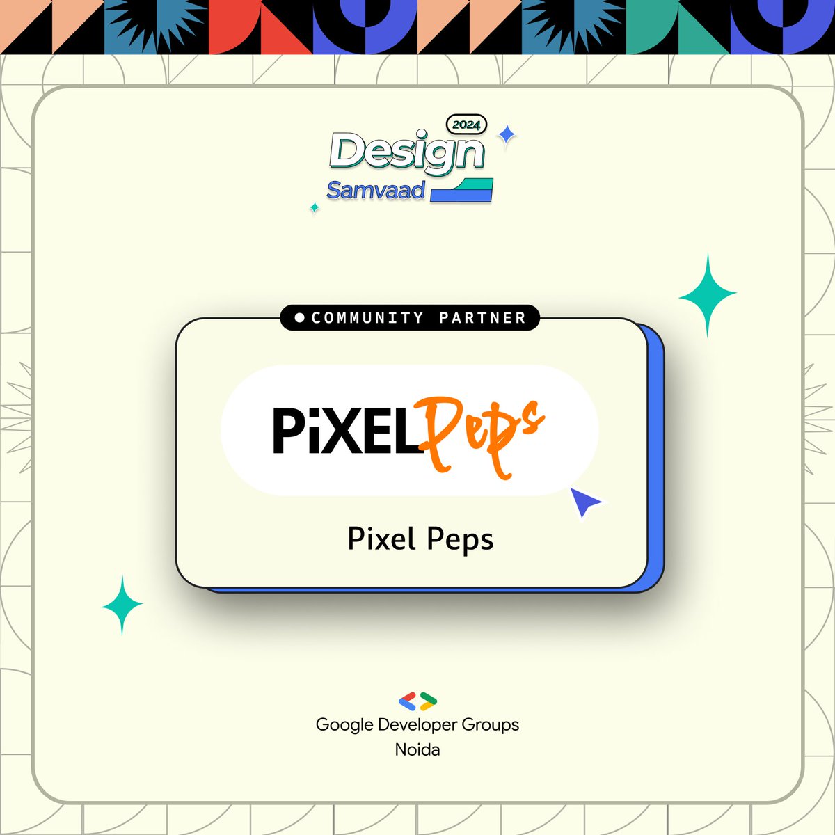 gdg_noida's tweet image. 🎨 Big News! 🎉
We at GDG Noida are honored to have Pixel Peps as a Community Partner for Design Samvaad 2024! We are incredibly thankful for this collaboration.
Join us on September 15th, 2024
#DesignSamvaad #PixelPeps #CommunityPartner #GDGNoida #Design #Creativity #Innovation