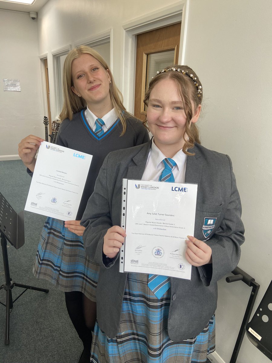 Our singers with their exam certificates. Well done Louisa and Amy and their teacher, Mrs Robinson. <a href="/jubileehigh/">Jubilee High School</a>