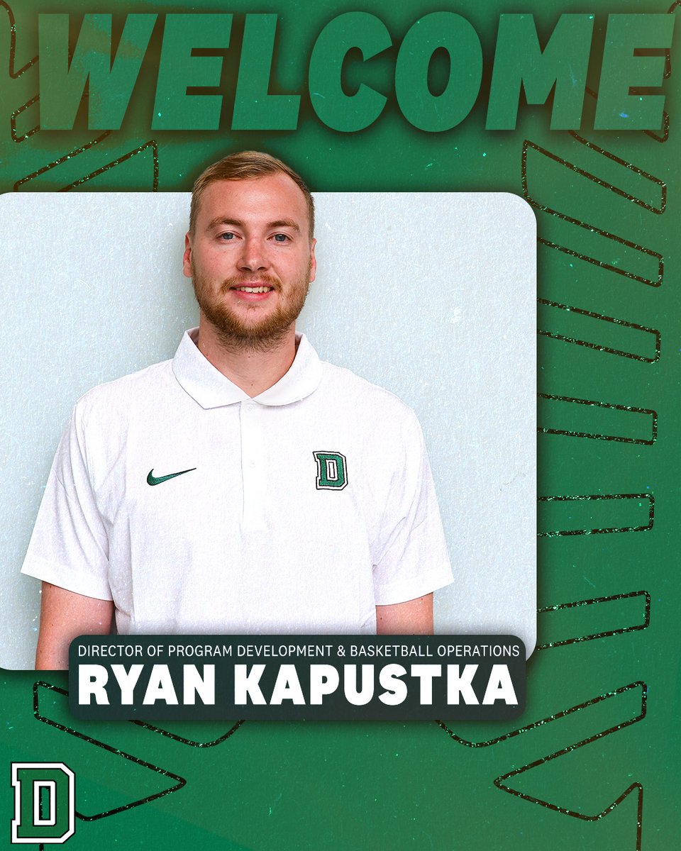 Ryan Kapustka rounds out our staff for the 24-25 campaign! 

Read More ➡️ dartsports.co/4eo7xCg

#GoBigGreen | #TheWoods🌲
