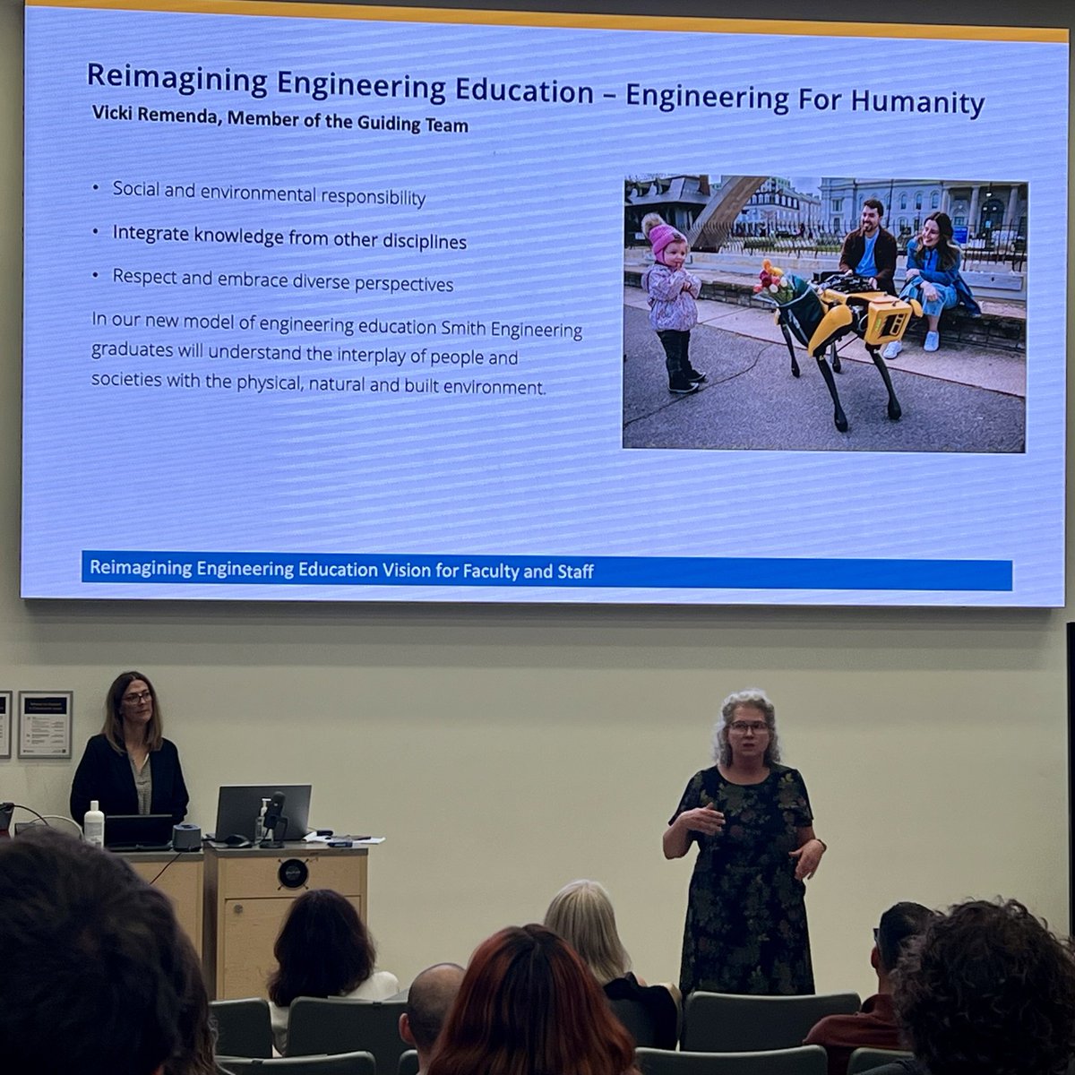 Great to hear Dr. Vicki Remenda share a vision for reimagining engineering education this morning—particularly the emphasis on interdisciplinary responsibility. 

All part of today’s update on Reimagining Engineering Education <a href="/SmithEngQueens/">Smith Engineering</a>