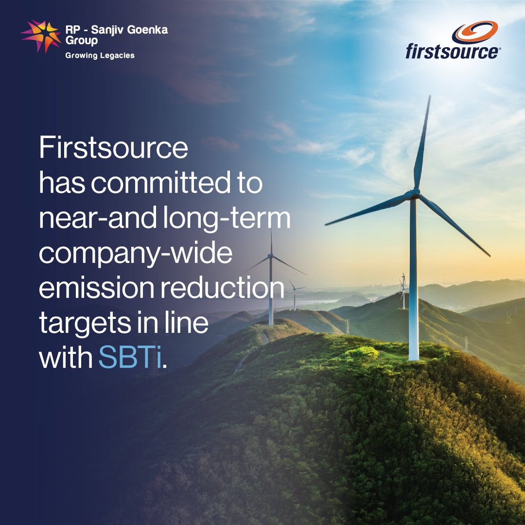 firstsource's tweet image. We’ve committed to the Science Based Targets initiative (SBTi) and achieve Net Zero target by 2050. This is how #WeMakeItHappen!
Excited to drive change and lead with purpose.
#ESGAtFirstsource #FirstsourceProud #ScienceBasedTargets #SBTi