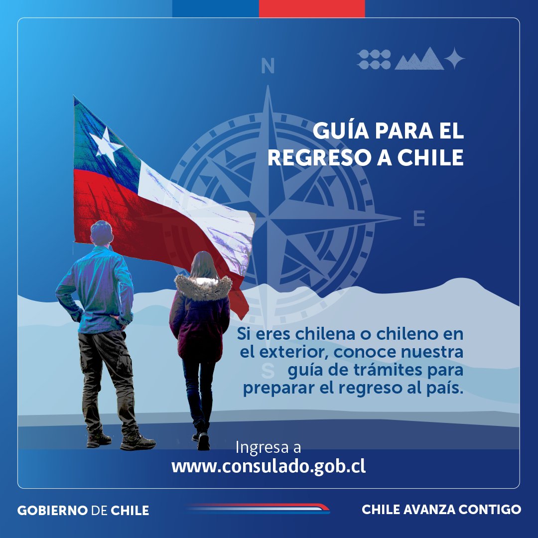 ¿Regresas a Chile acompañado de tu mascota? 📷 📷
En la Guía para el Regreso a Chile  📷te informamos sobre los requisitos necesarios para la internación de peludos, plumíferos y animales exóticos a Chile
Más información aquí consulado.gob.cl/regreso-a-chile