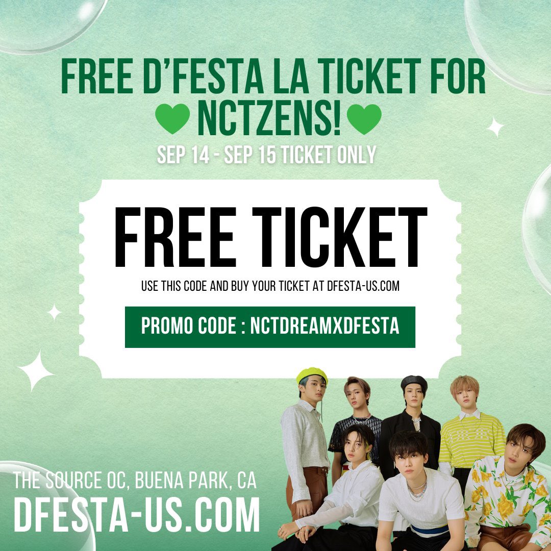 NeoCafeinLA (@neocafeinla) on Twitter photo Hope everyone enjoyed the concert yesterday!
<a href="/DFESTA_US/">D'FESTA LOS ANGELES</a> gave us a special gift only for NCTZENs!
NCTZENs can use โNCTDREAMXDFESTAโ to enjoy 100% off their ticket purchase for THIS WEEKEND ONLY!
#NCTDREAMinLA #DFESTA Hope everyone enjoyed the concert yesterday!
<a href="/DFESTA_US/">D'FESTA LOS ANGELES</a> gave us a special gift only for NCTZENs!
NCTZENs can use โNCTDREAMXDFESTAโ to enjoy 100% off their ticket purchase for THIS WEEKEND ONLY!
#NCTDREAMinLA #DFESTA