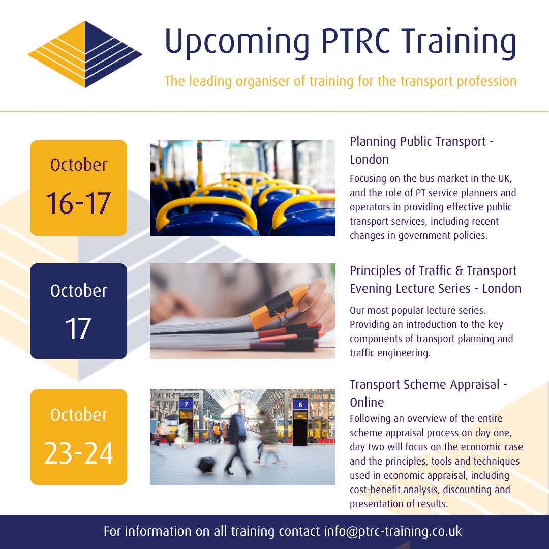 Advance your career in #transport while gaining cpd hours with us in October. Check out our highlights below 👇 

You can browse our full training list here: buff.ly/3Tszlh4