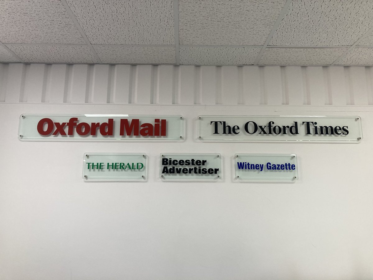 Delighted to have joined the <a href="/TheOxfordMail/">Oxford Mail</a> at the start of the week! Please send any stories to toby.oliver@newsquest.co.uk