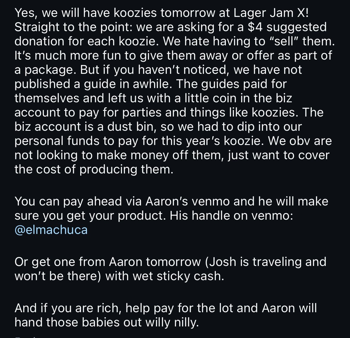 AustinBeerGuide's tweet image. tldr: We are broke. Please help us cover the cost of printing koozies.