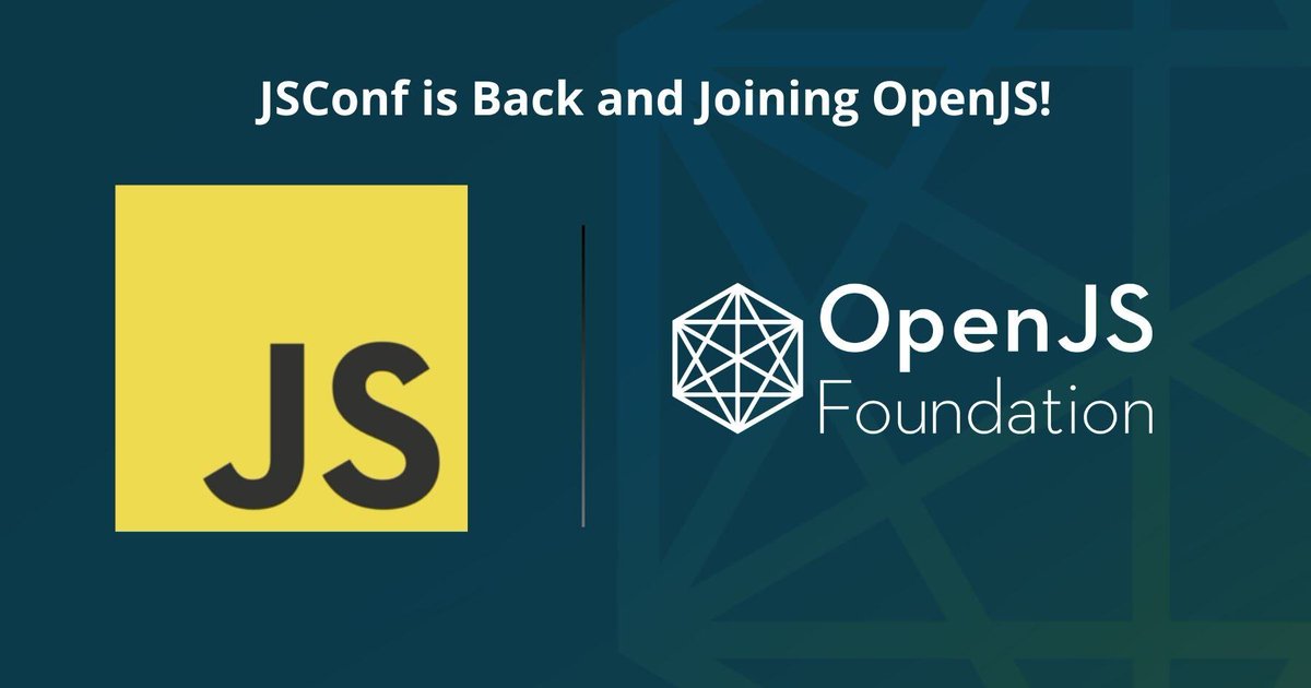 🚀 JSConf is Back &amp; Joining the OpenJS Foundation!

The legendary JavaScript conference has found its official home at the OpenJS Foundation. 

 Stay tuned  and get ready to mark your calendars!

Read here 👉hubs.la/Q02PS1CB0

#JSConf #OpenJS #JavaScript #TechCommunity