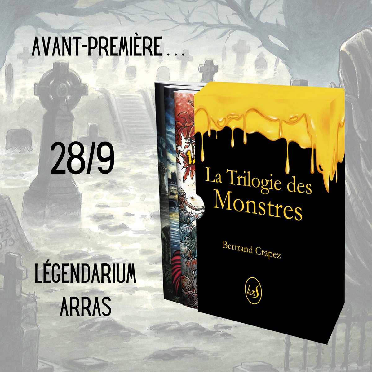 Dans 15 jours, Bertrand Crapez présentera en avant-première sa dernière sortie 1, 2, 3... Fantômes ! au Légendarium. Et pour fêter la fin de la trilogie, quoi de mieux qu'un joli écrin pour ranger zombies, vampires et fantômes bien au chaud ?