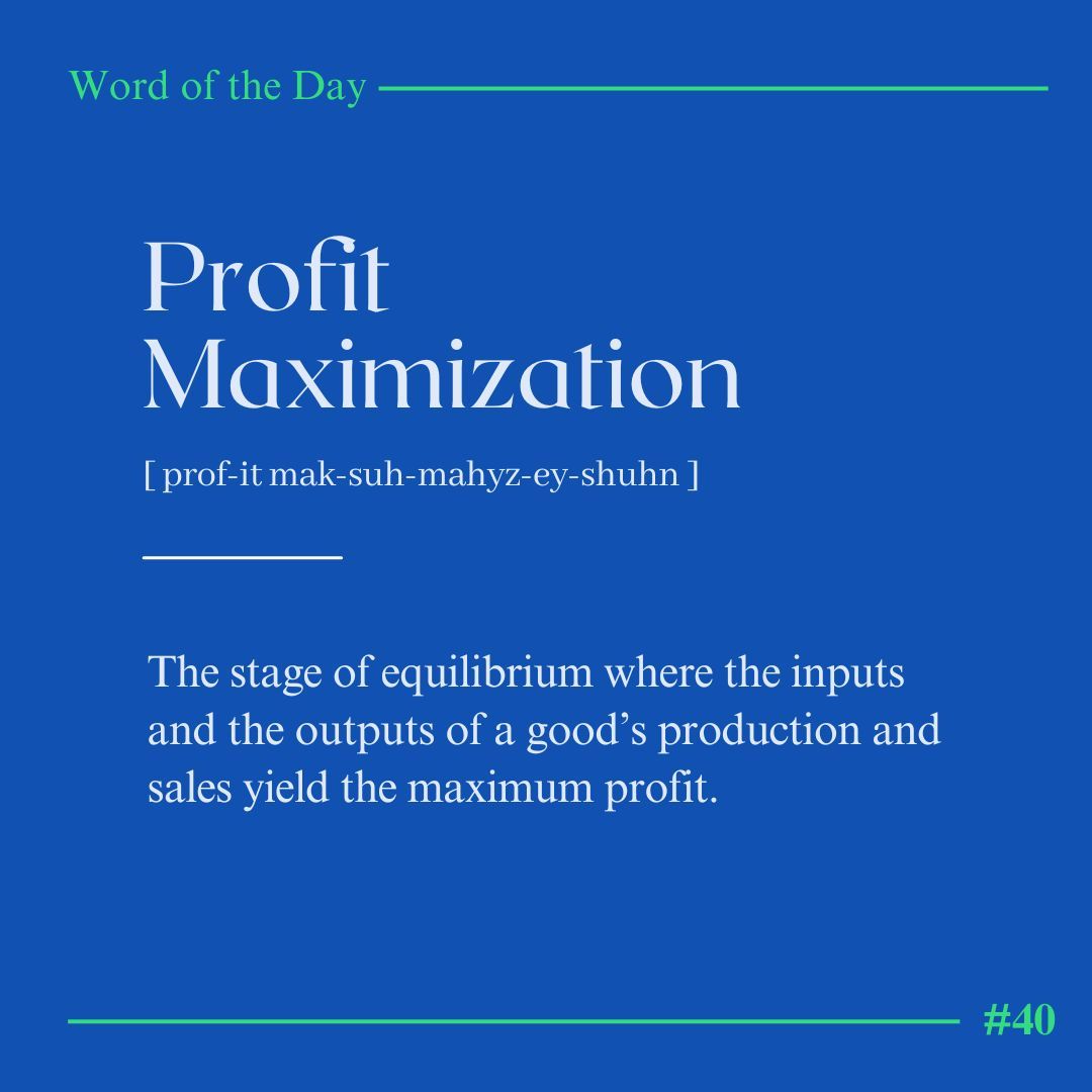 PrisyncCom's tweet image. Word of the Day! 📒📓📔 --&amp;gt; Profit Maximization 📈💰 

#ProfitMaximization is the sweet spot where production costs and sales align perfectly to generate the highest possible profit. 🤯👇
buff.ly/4bMIybh 

#WordoftheDay #Ecommerce #PricingTerms #Pricing